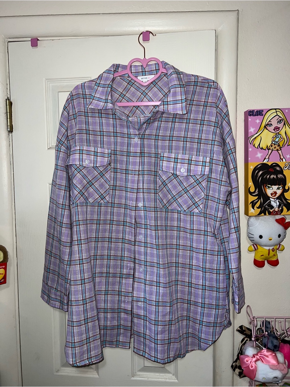 Lilac Oversize Flannel button up